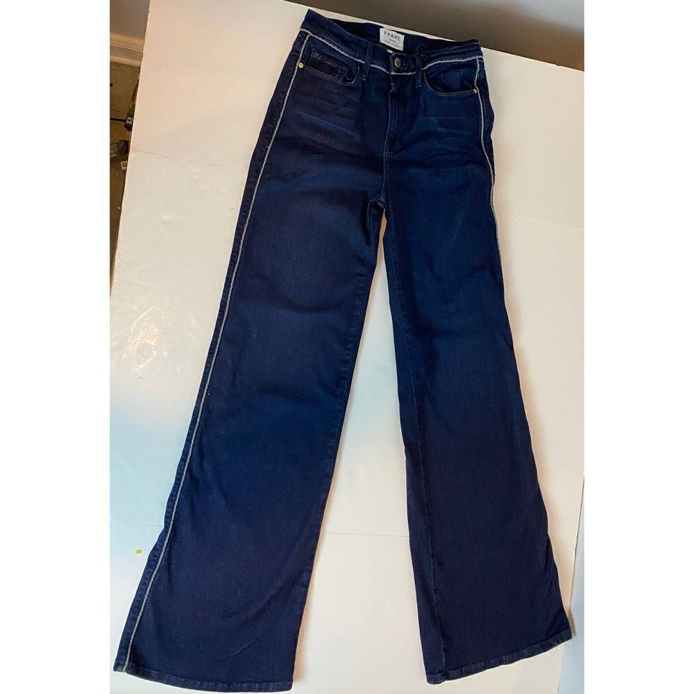NWT Frame Denim Le Capri Pip Wide Leg Jeans in Shore Dark Wash - Size 27